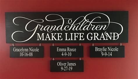 Grandparens T Grandchildren Make Life Grand Sign With Names Etsy