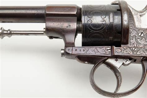 Double Action Pinfire Revolver Marked E Lefaucheux Brevet Engraved