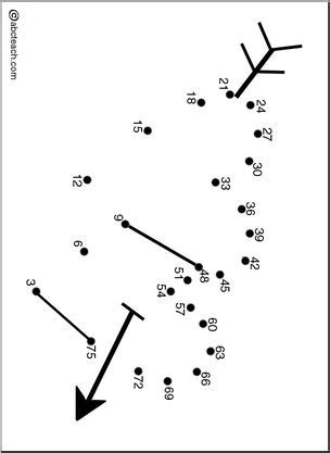 Dot to Dot: Valentines - Two Hearts (by 3s to 75) | abcteach