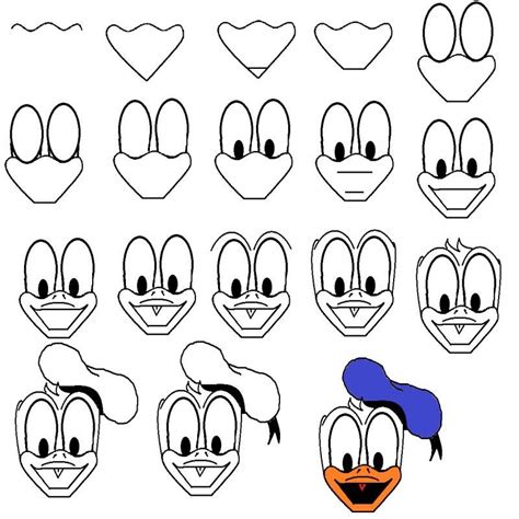Draw Donald Duck Step By Step At Drawing Tutorials