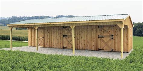 Lean To Sheds And Horse Barns With Large Overhangs Horse Barns Horse