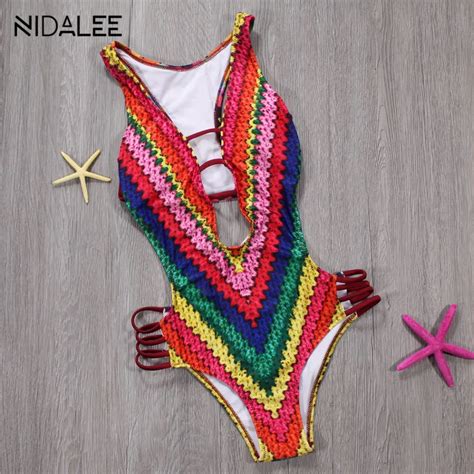 Nidalee Bodysuit One Piece Swimsuit Nndl7216 Sexy Women Beach Dress One Piece Suits Retro