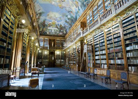 Strahov Library Original Baroque Cabinets Prague Stock Photo Alamy