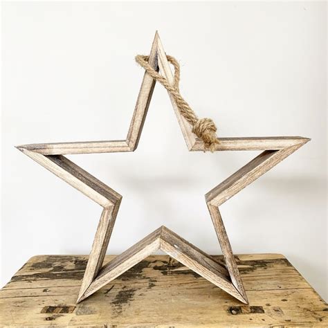 Small Wooden Star Christmas Decorations Hanging Decorations