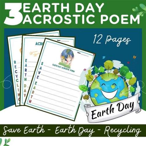 Earth Day Acrostic Poem Earth Day Poetry Writing World Environment Day