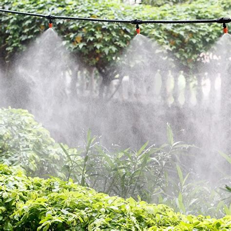 10m 20pcs Mist Sprinkler Nozzle Water Misting Cooling System Outdoor