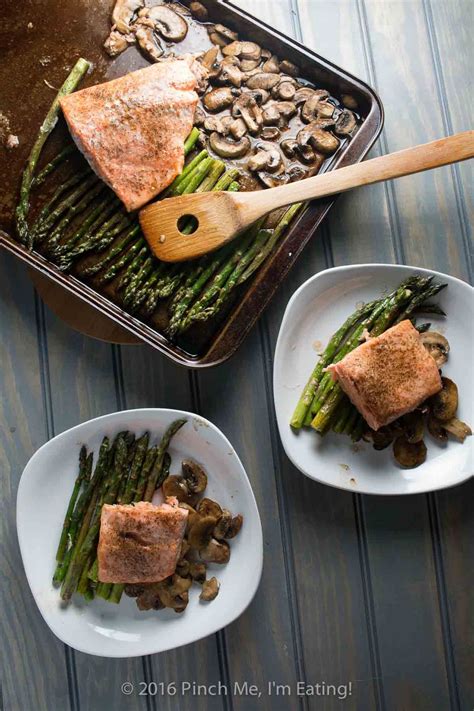 Add chicken broth and 3/4 of the spinach; One-pan Salmon with Asparagus, Mushrooms, and Balsamic ...