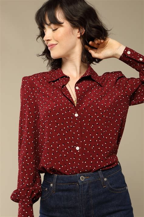 2019 New Women Polka Dot Print Blouse Long Sleeve Vintage Top In