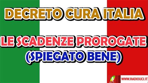 Decreto Cura ITALIA Le SCADENZE Rinviate Spiegato Bene Carta D