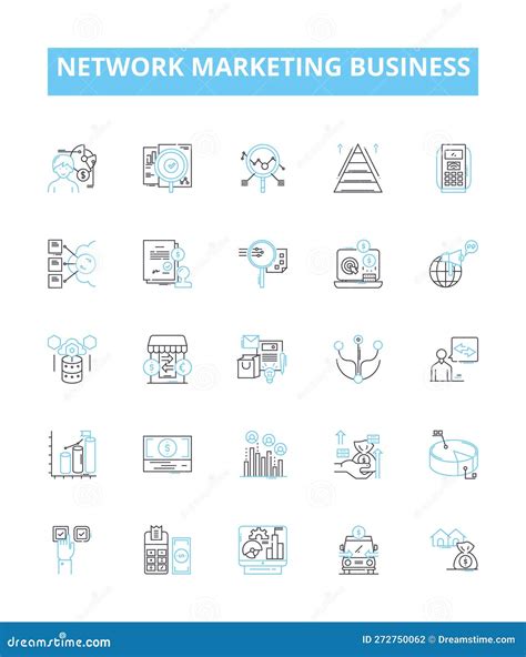 Network Marketing Business Vector Line Icons Set Network Marketing