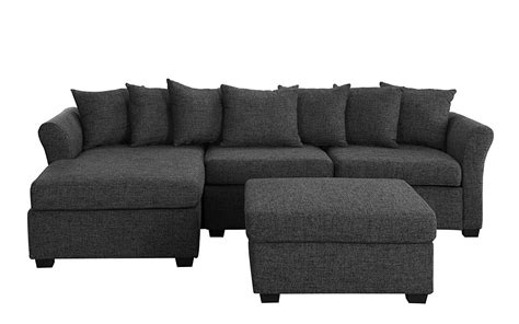 Both pieces have light brown leather upholstery. Upholstered 96" Sectional Sofa with Ottoman L-Shape Couch ...