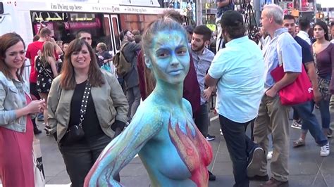 Body Painting In Times Square Filmed On Saturday June Youtube