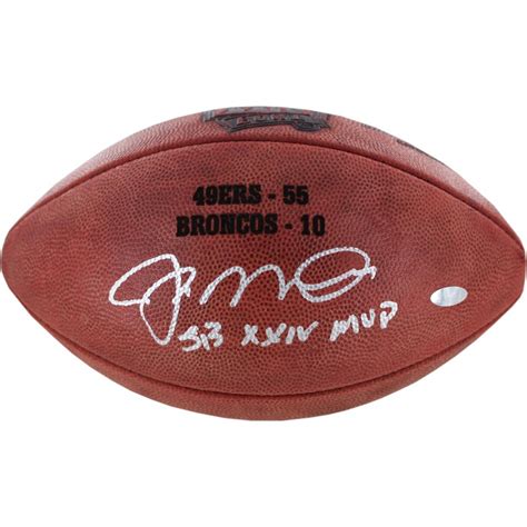 Joe Montana Signed Nfl Super Bowl Xxiv Logo Football Inscribed Sb Xxiv