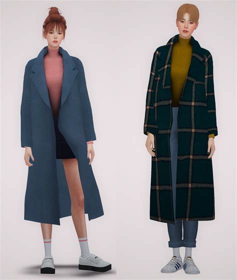 Long Coat Sims 4 Sims 4 Dresses Sims 4 Clothing