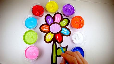 Flower Coloring Page For Kids Painting Fun For Children Learning Art