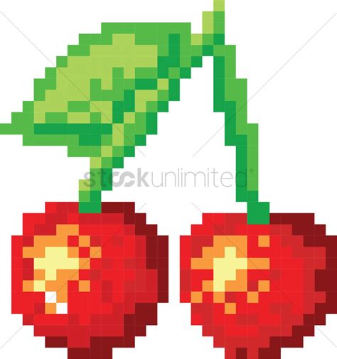 Cherry Pixel Art Vector Image 2021174 Stockunlimited