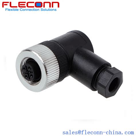 M12 Right Angle Connector Female 4 Pin