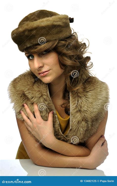 Glamorous Woman With Hat Stock Image Image Of Beautiful 13482125