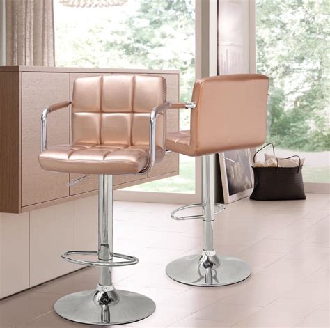 Ultra Mod Rose Gold Copper Makeup Salon Stool Chair