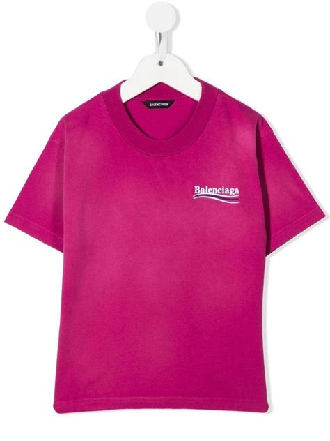 Balenciaga Kids Political Campaign cotton T-shirt pink | MODES