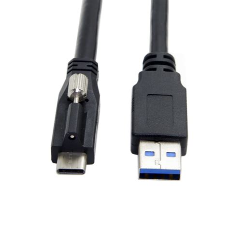 Cy Usb 31 Type C Locking Connector To Standard Usb30 Data Cable 12m