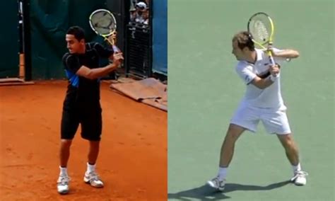 Most players change grips during a match depending on what shot they are hitting. The Four Horsemen - The Backhands of Federer, Gasquet ...