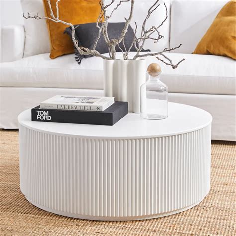 Chandra Round Coffee Table White