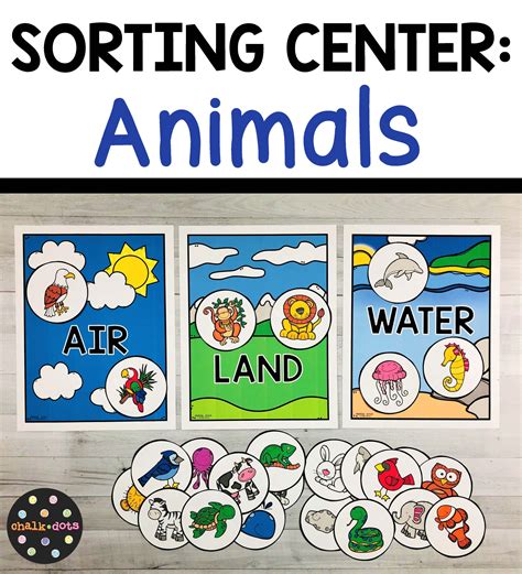 Animal Sort Air Land Water Animal Activities For Kids Preschool