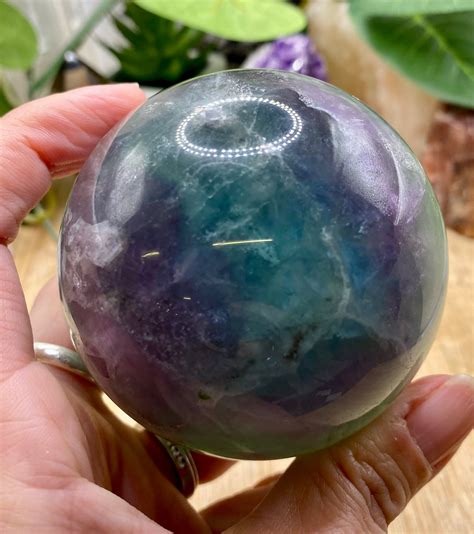 Beautiful Fluorite Sphere Orb Crystal Ball Geode Fls43