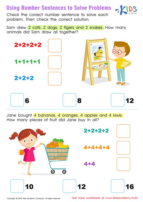 Using Numbers In Sentences Worksheets