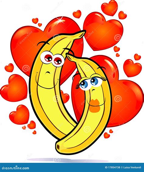 Bananas In Love Stock Illustration Illustration Of Banana 17854738