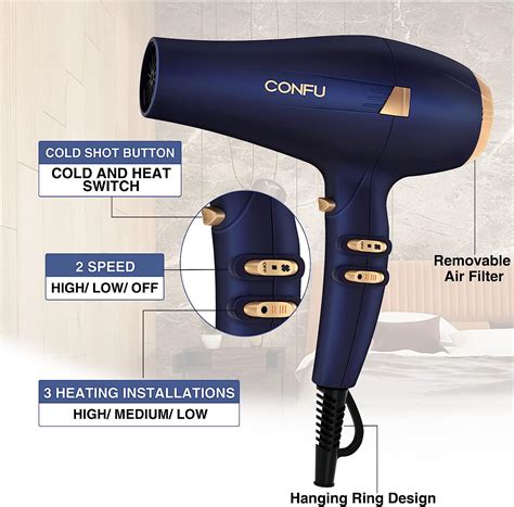 Buy Confu Hair Dryer 1875w Professional Salon Blow Dryer With