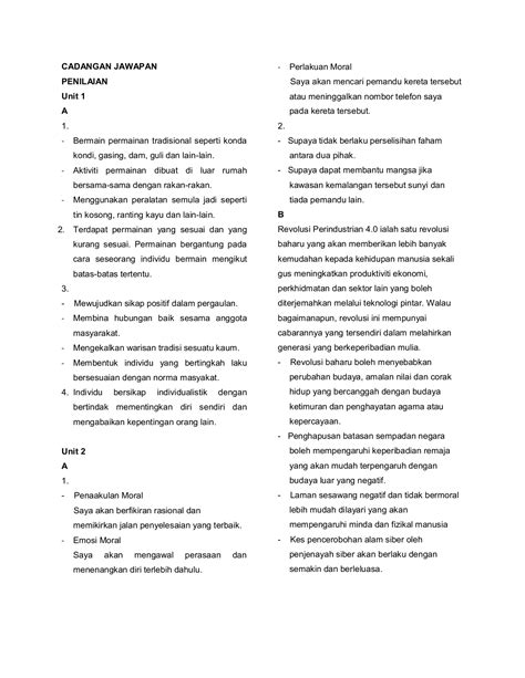 Nota Pendidikan Moral Tingkatan 5 Kssm