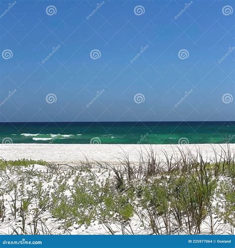 Emerald Coast of Florida. Negatiave Space. Beach. Stock Photo - Image