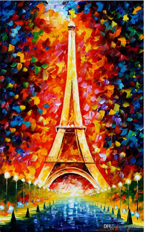 Colorful Eiffel Tower Wallpaper Fashion Oil Painting Mural