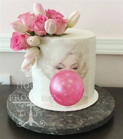 Serve on cakes or with soft mild cheese, like. Marilyn Monroe cake with pink flowers and edible confetti ...