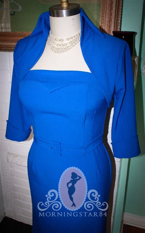 lorelei lee pinup royal blue wiggle dress by morningstar84 on etsy
