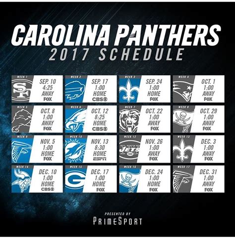 Panthers Schedule Printable