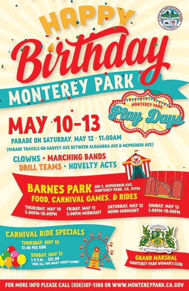 Happy Birthday Monterey Park Check Out Some Of The Activities Going On