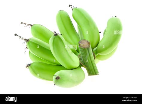 Green Bananas Do Not Ripe On A White Background Stock Photo Alamy
