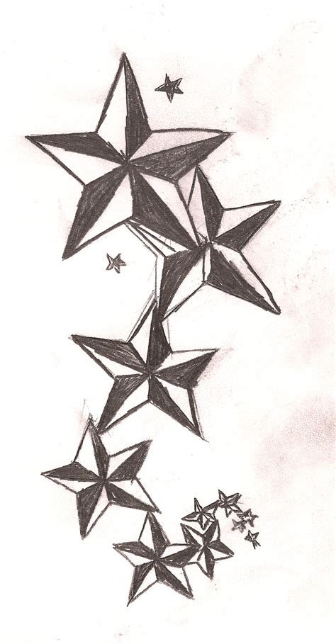 Nautical star, shooting star, tribal star, flower and stars, falling stars, three stars, star signs, and multiple stars. Long Nautical Star -Request- by hikariix3 on DeviantArt