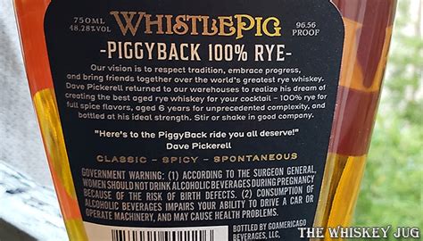 Whistlepig 6 Year Piggyback Back Label The Whiskey Jug