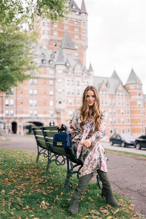 Gal Meets Glam Fall Florals In Quebec City Tory Burch Dress Tory