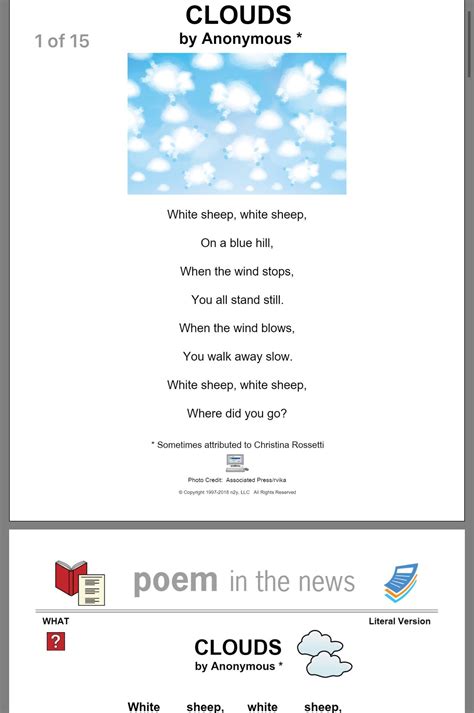 Pin By Amee Brewer Bowen On Classroom Poems Clouds Christina Rossetti