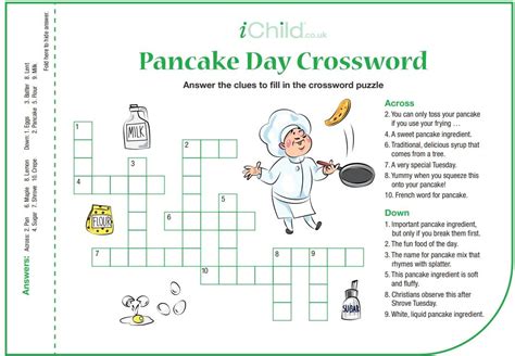 Pancake Day Crossword In 2021 Pancake Day Pancake Day Crossword