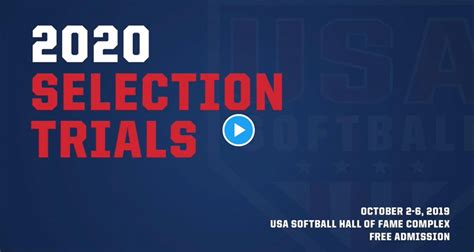 Schedule Set For 2020 Us Olympic Softball Team Selection Trials