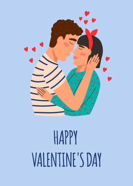 Couple Kissing Romantic Pose Drawing Stock Photos Pictures And Royalty