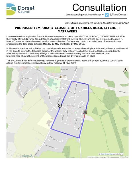 Which roads will be closed this weekend? Proposed temporary closure of Foxhills Road | Lytchett ...