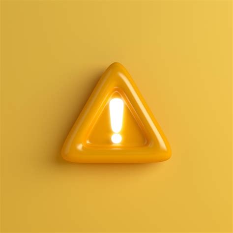 Premium Photo 3d Yellow Triangle Warning Sign Exclamation Mark