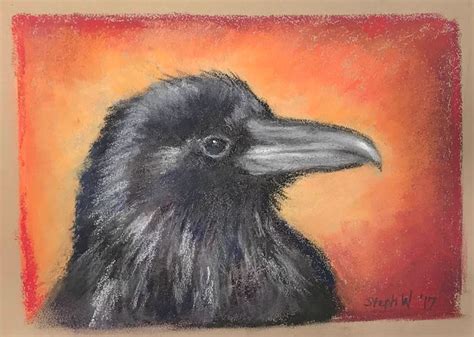 Original Painting Of Black Raven Etsy